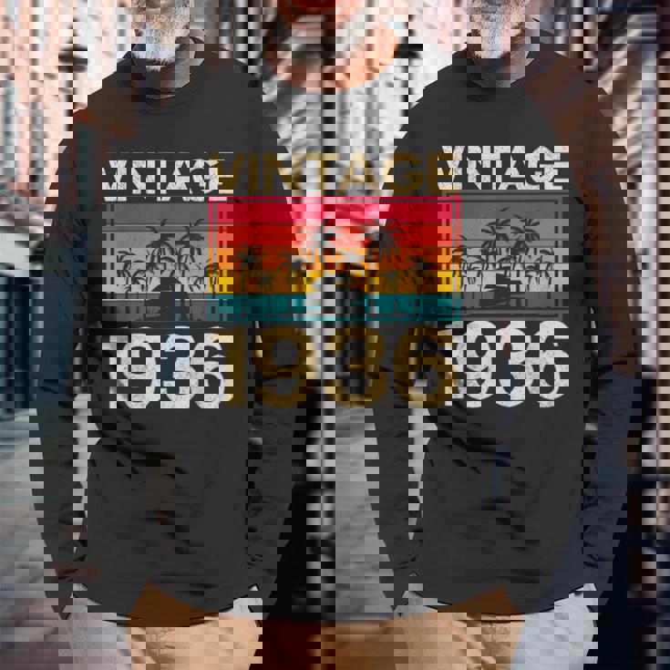 レトロ ヴィンテージ 1936 誕生日 長袖Tシャツ 高齢者への贈り物