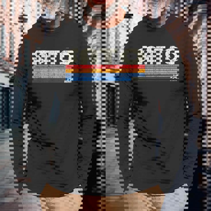 レトロ ヴィンテージ 70年代80年代風 佐藤 日本 長袖Tシャツ 高齢者への贈り物