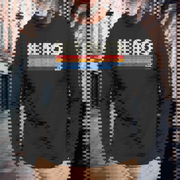 レトロ ヴィンテージ 70年代80年代風 日野 日本 長袖Tシャツ 高齢者への贈り物