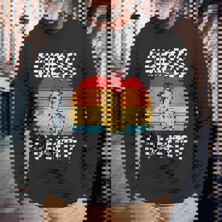 レトロ ヴィンテージ Guess What チキンバット 長袖Tシャツ 高齢者への贈り物