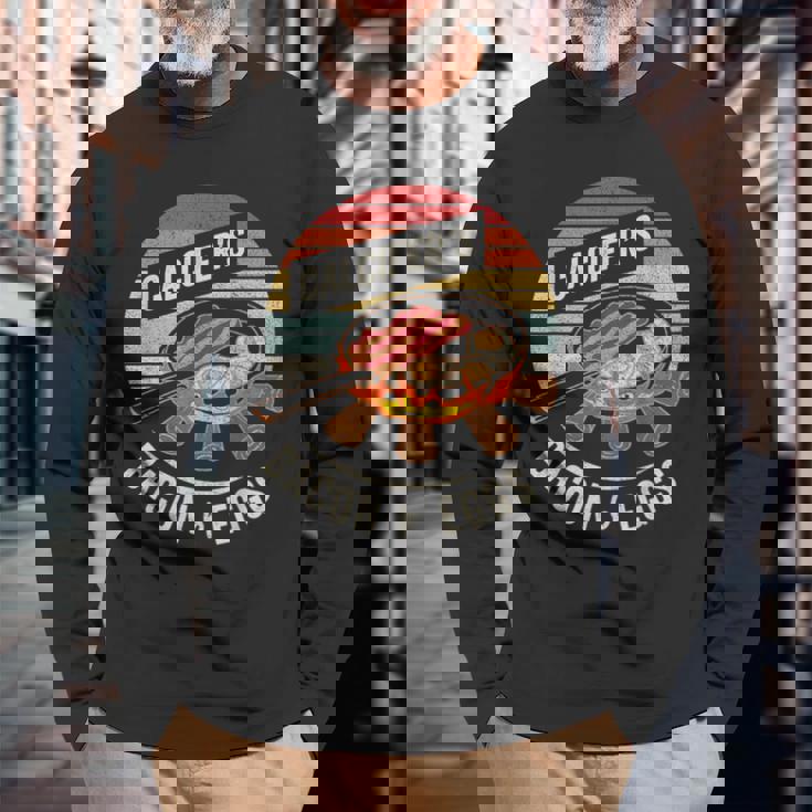 レトロ ヴィンテージ カルシファーのベーコンと卵料理 食品愛好家 長袖Tシャツ 高齢者への贈り物