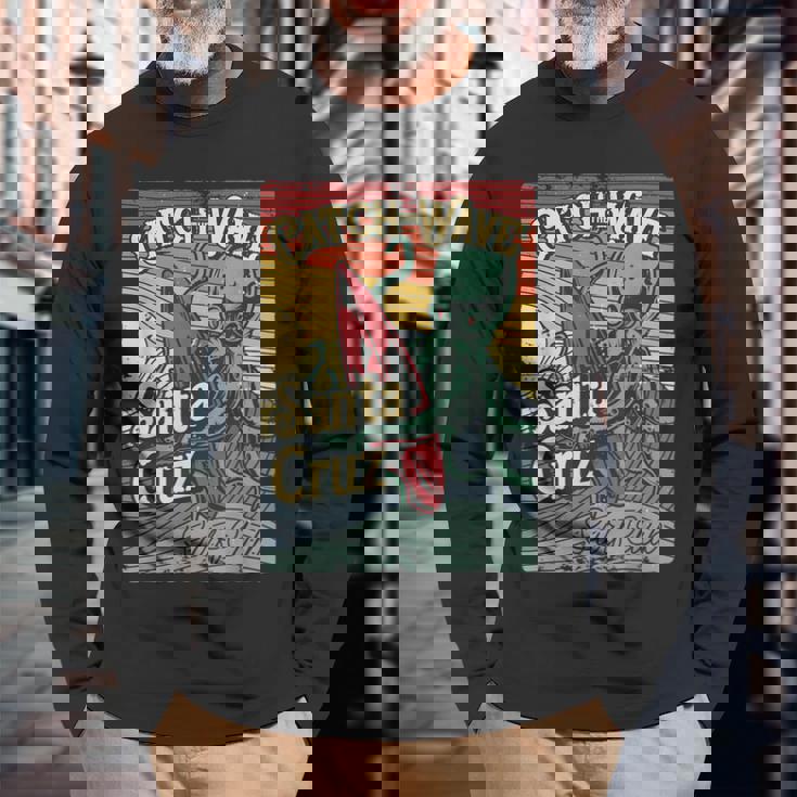 レトロ ヴィンテージ サーフ クラブ オクトパス Ca サンタクルーズ 長袖Tシャツ 高齢者への贈り物