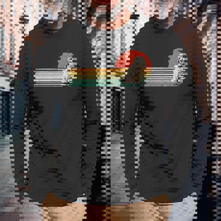 レトロ ヴィンテージ シーズー 子犬 ペット 犬 恋人 シーズー ママ お父さん 長袖Tシャツ 高齢者への贈り物