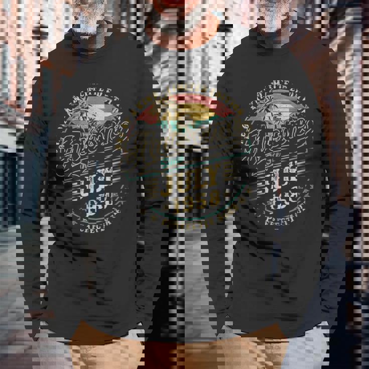 レトロな67歳の男性向け誕生日プレゼント 1958年7月 67歳 長袖Tシャツ 高齢者への贈り物