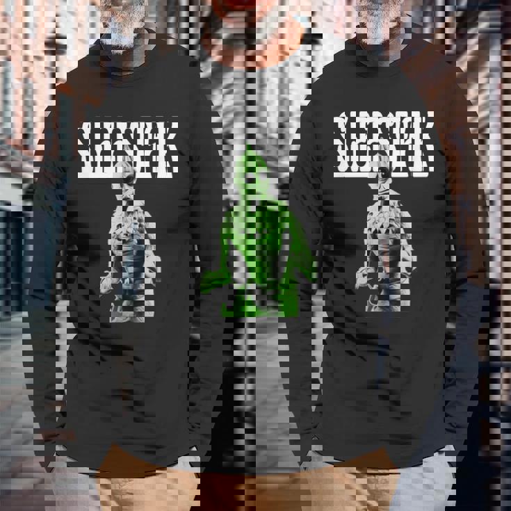 レトロなスリースタック爬虫類エイリアンのグラフィック。 長袖Tシャツ 高齢者への贈り物