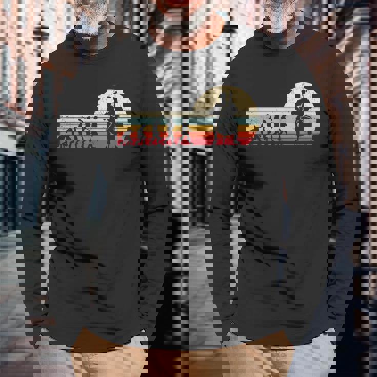 レトロなヴィンテージ チェロラバー 人間の進化 チェロ。 長袖Tシャツ 高齢者への贈り物