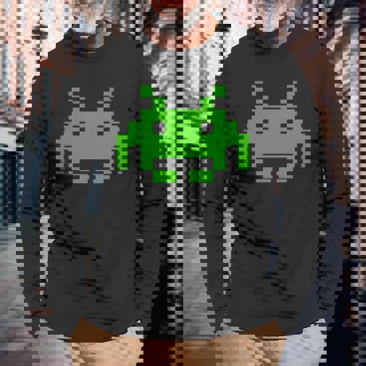 レトロインベーダー 長袖Tシャツ 高齢者への贈り物