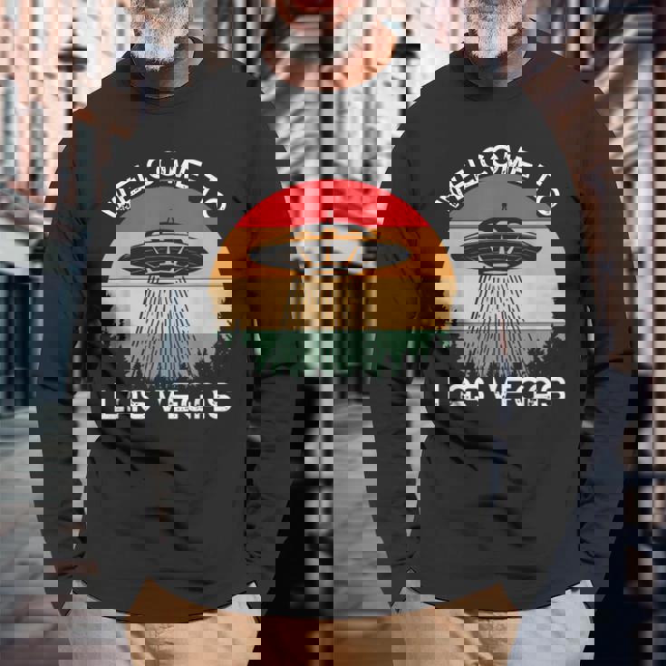 レトロベガス Ufo サイティング エイリアン メンズ レディース 長袖Tシャツ 高齢者への贈り物