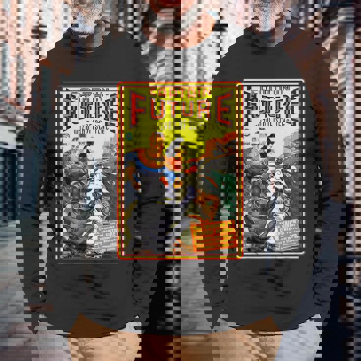 レトロヴィンテージキャプテンフューチャーコミックマガジン 長袖Tシャツ 高齢者への贈り物