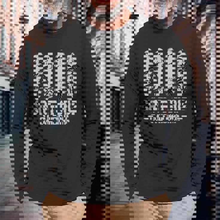 レトロヴィンテージスケートボードグラフィックデザイン サンタクルーズ 長袖Tシャツ 高齢者への贈り物