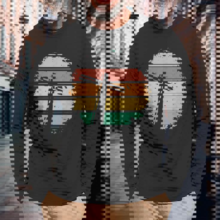 レトロ・ヴィンテージ・クロスデザイン・ジーザス 長袖Tシャツ 高齢者への贈り物