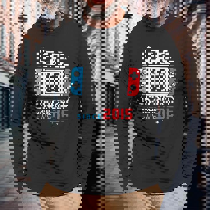 レベル 10 アンロック 面白い ビデオゲーマー 10Th 長袖Tシャツ 高齢者への贈り物