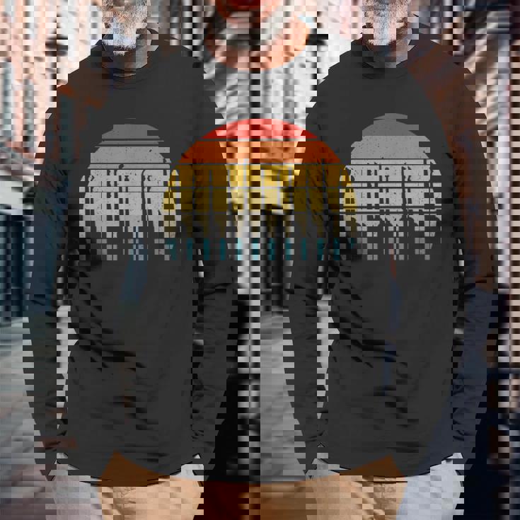 ロックピッキングレトロサンセット ロックピッカーとロックスミス 長袖Tシャツ 高齢者への贈り物