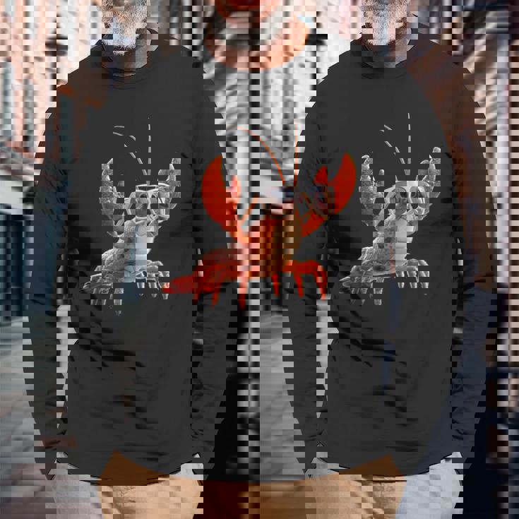 ロブスター 甲殻類 大型カニ ロブスター スイートロブスター 長袖Tシャツ 高齢者への贈り物