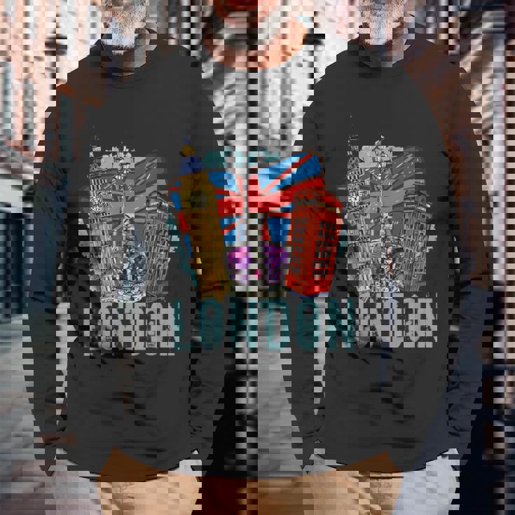 ロンドン お土産 ビッグベン ロンドン グレートブリテン イギリス 長袖Tシャツ 高齢者への贈り物