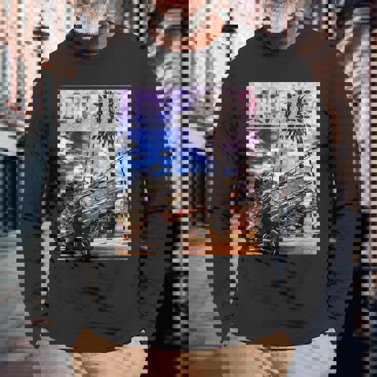 ローライダーサンセット 長袖Tシャツ 高齢者への贈り物