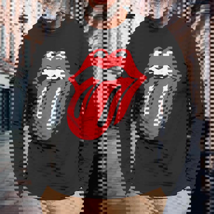 ローリングストーンズ 公式クラシックタン 長袖Tシャツ 高齢者への贈り物