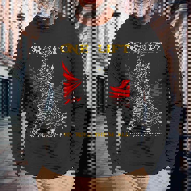 ワンリフトでボディビルディングジムワークアウトトレーニングをすべて支配。 長袖Tシャツ 高齢者への贈り物