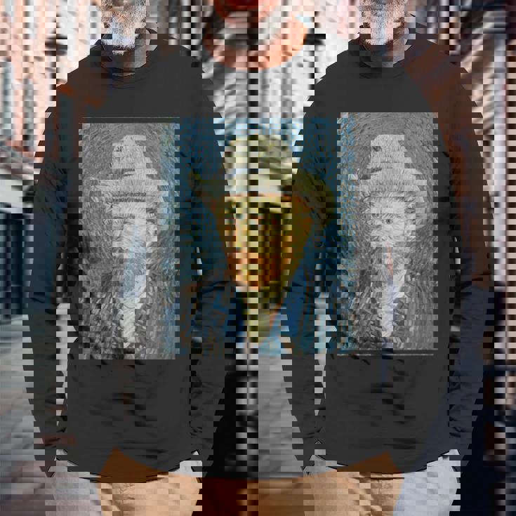 ヴァンゴッホ自画像＃3芸術家のための芸術 長袖Tシャツ 高齢者への贈り物