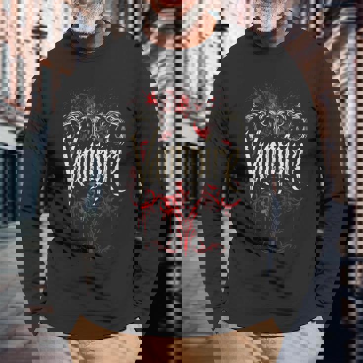 ヴァンパイア 長袖Tシャツ 高齢者への贈り物