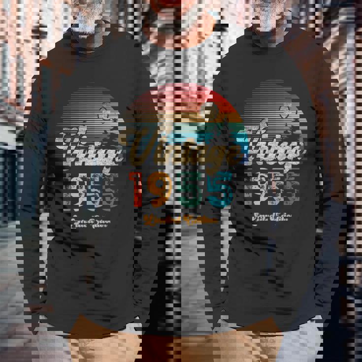 ヴィンテージ 1955 リミテッド・エディション サンセット 70Th Birthday 長袖Tシャツ 高齢者への贈り物