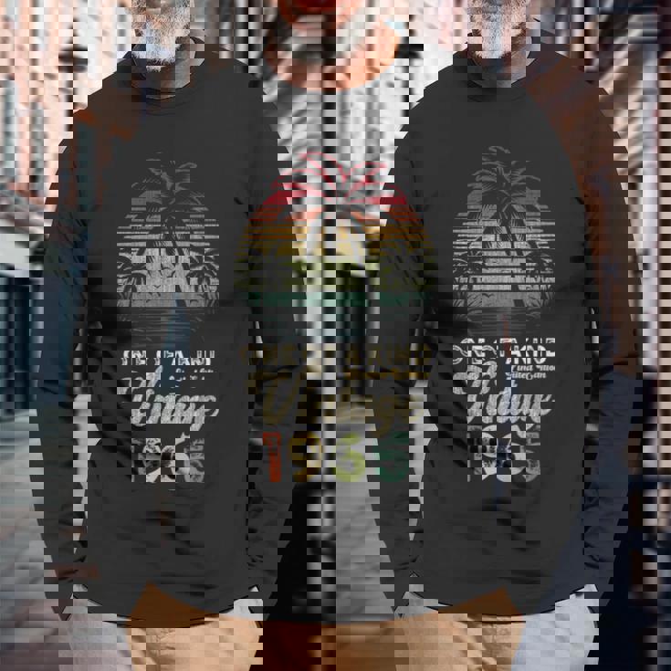 ヴィンテージ 1965年 誕生日 60歳 ヤシの木 レトロ 長袖Tシャツ 高齢者への贈り物