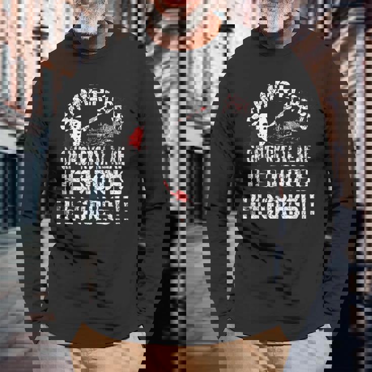 ヴィンテージ 1980年代ホラー映画 クリスタルレイクゴア Wスラッシャーフィルム 長袖Tシャツ 高齢者への贈り物