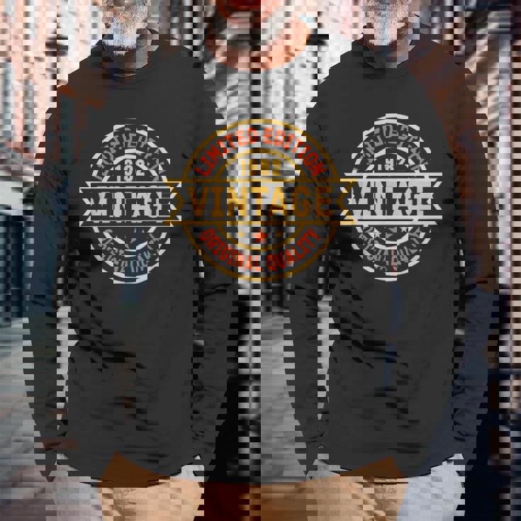 ヴィンテージ 1982 メンズ 限定版 Bday 1982 誕生日 長袖Tシャツ 高齢者への贈り物