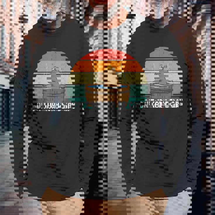 ヴィンテージ Don't Worry Be Capy Capybara 長袖Tシャツ 高齢者への贈り物