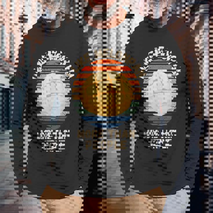 ヴィンテージ I Like Melonpan More Than People レトロ メロンパン 長袖Tシャツ 高齢者への贈り物