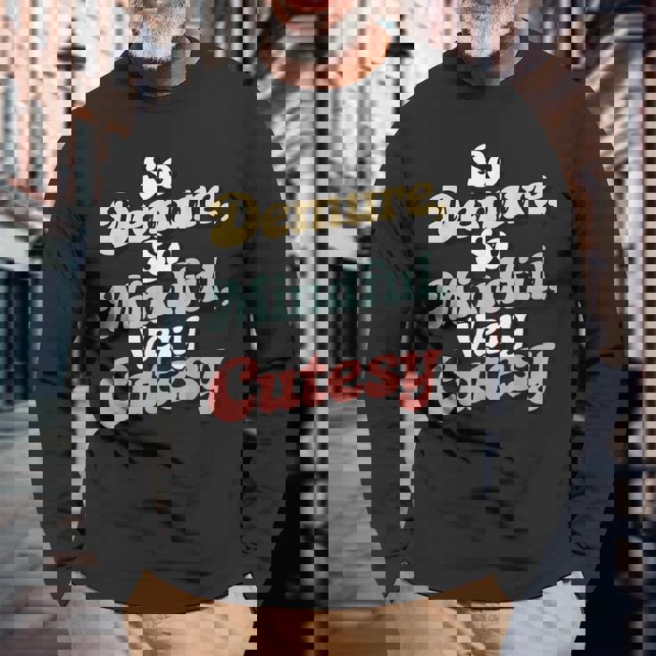 ヴィンテージ とても控えめで、とてもマインドフルで、とてもキュートでレトロな控えめなピンク。 長袖Tシャツ 高齢者への贈り物