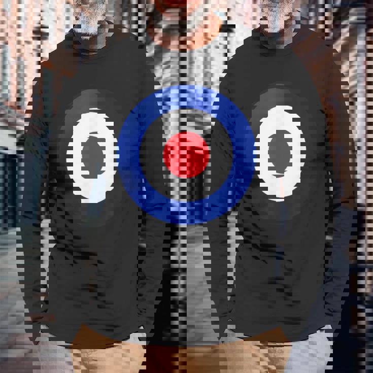 ヴィンテージ イギリス Raf Mod Bullseye レトロ シンボル ラウンデル ターゲット 長袖Tシャツ 高齢者への贈り物