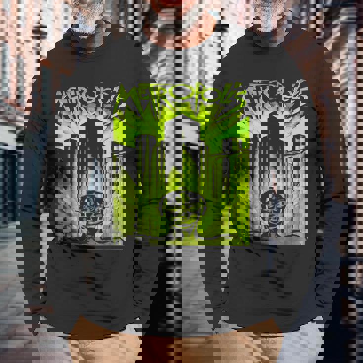 ヴィンテージ オタク メトロポリスf映画 科学教師 オタク 長袖Tシャツ 高齢者への贈り物