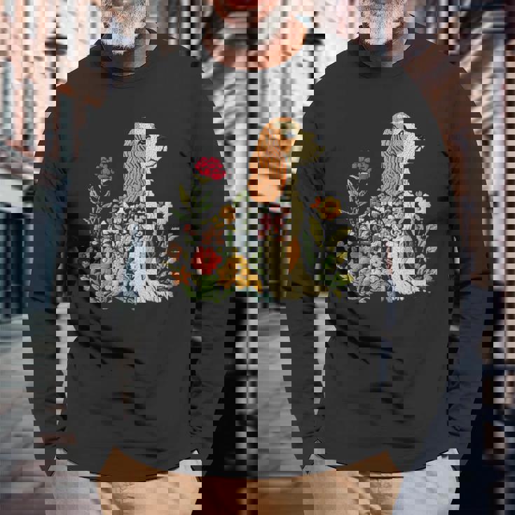 ヴィンテージ コッカー スパニエル ママ 犬 飼い主 母の日 長袖Tシャツ 高齢者への贈り物