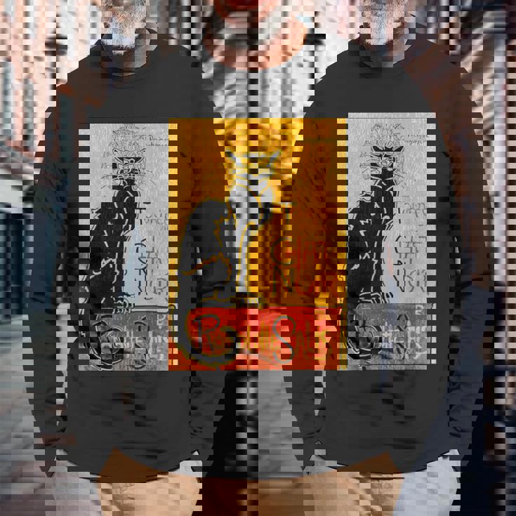 ヴィンテージ トゥール デュ シャ ノワール クロネコ ハロウィン用 長袖Tシャツ 高齢者への贈り物