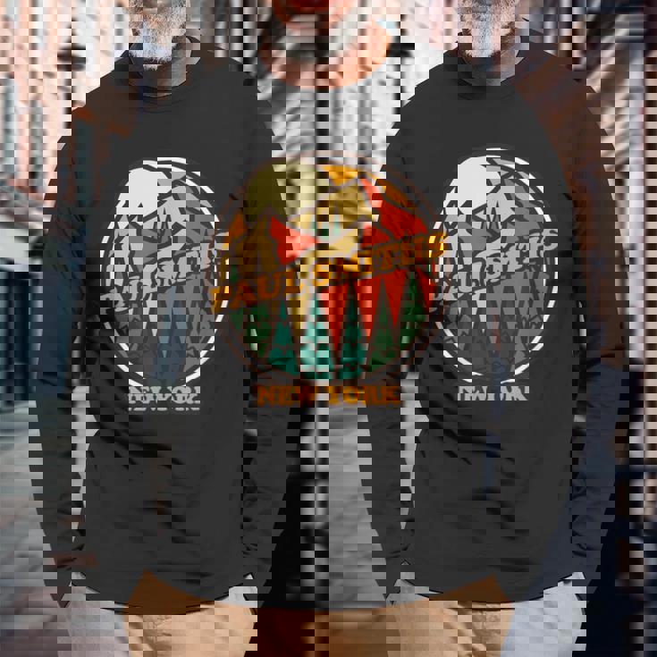 ヴィンテージ ポール・スミス ニューヨークマウンテン ハイキング お土産プリント 長袖Tシャツ 高齢者への贈り物