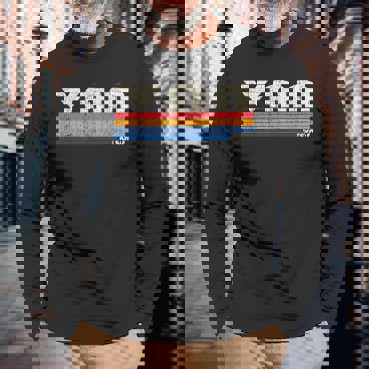 ヴィンテージ レトロ 70年代80年代スタイル バン・アルスティーンの故郷、テキサス州 長袖Tシャツ 高齢者への贈り物