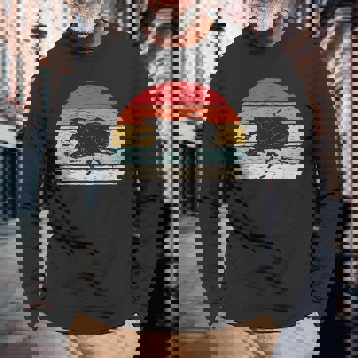 ヴィンテージ レトロ カブトムシ 昆虫 長袖Tシャツ 高齢者への贈り物