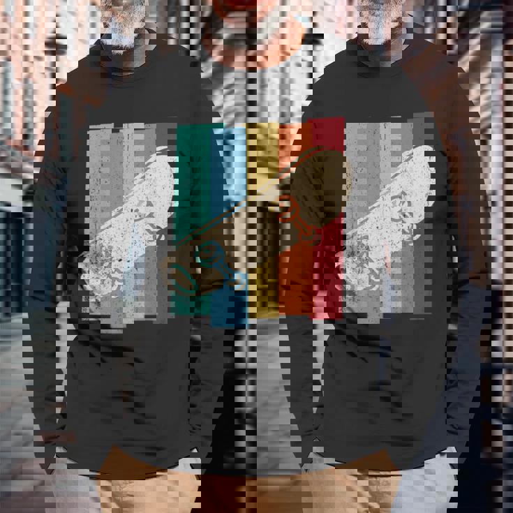 ヴィンテージ レトロ スケート スケートボード スケーター スタント ボーイズ キッズ 長袖Tシャツ 高齢者への贈り物