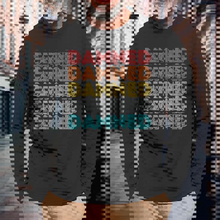 ヴィンテージ レトロ ダムド 長袖Tシャツ 高齢者への贈り物