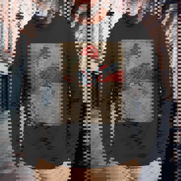 ヴィンテージ 日本の妖怪鬼 幽霊 ゴースト 長袖Tシャツ 高齢者への贈り物