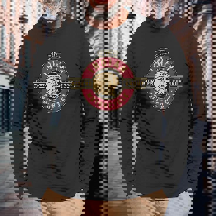 ヴィンテージインディアンライダーズグループ 長袖Tシャツ 高齢者への贈り物