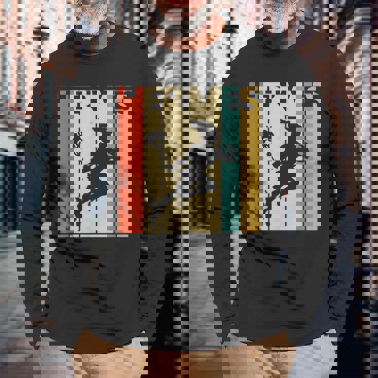 ヴィンテージギリシャ神エルメス 長袖Tシャツ 高齢者への贈り物