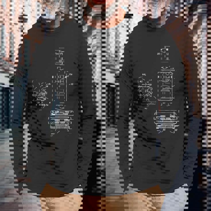 ヴィンテージゲーム図 Tvビデオゲームコンソール レトロチャート 長袖Tシャツ 高齢者への贈り物