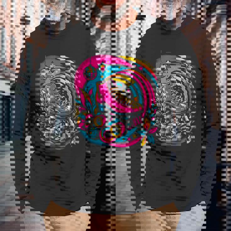 ヴィンテージスケート 長袖Tシャツ 高齢者への贈り物