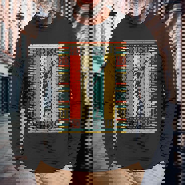 ヴィンテージスタイルのシルエットココペリフルートネイティブアメリカン 長袖Tシャツ 高齢者への贈り物