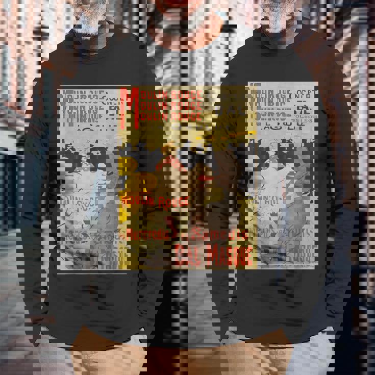 ヴィンテージポスター トゥールーズロートレック レトロtシャツ 長袖Tシャツ 高齢者への贈り物