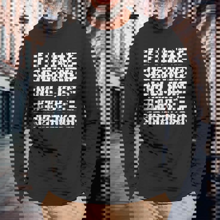 ヴィンテージ聖パティの日シェナン かつて面白いシェナニガンギフト 長袖Tシャツ 高齢者への贈り物