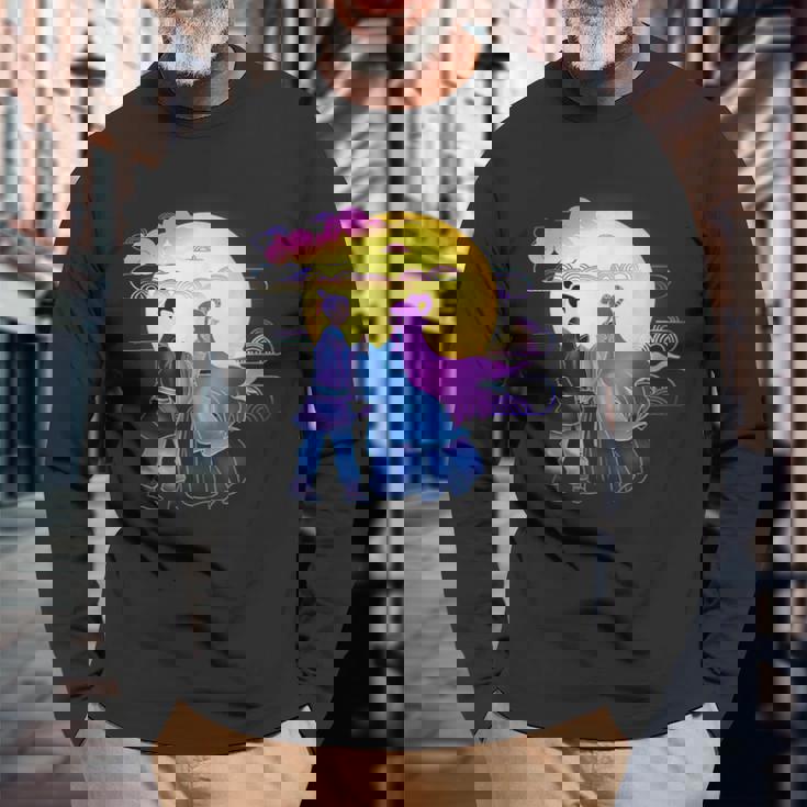 七夕ジャパン I 七夕 ギフトと日本語 長袖Tシャツ 高齢者への贈り物