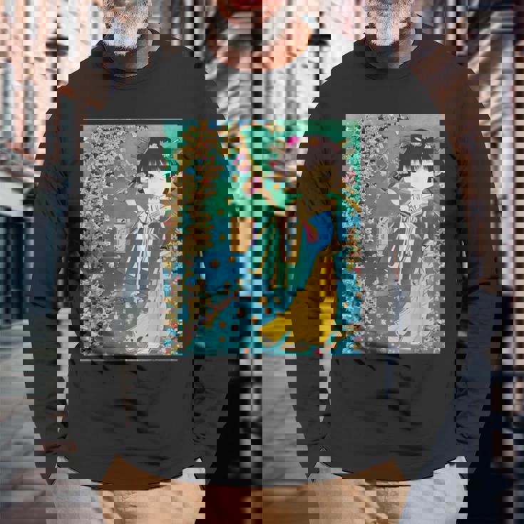 七夕少女のt-シャツ 長袖Tシャツ 高齢者への贈り物